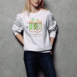 Camiseta Lápis de professor sortudo retro personalizado