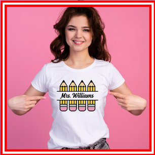 Camiseta Lápis De Professora De Volta À Apreciação Escolar