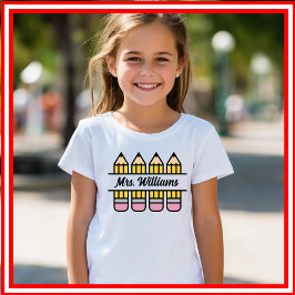 Camiseta Lápis De Professora De Volta À Apreciação Escolar