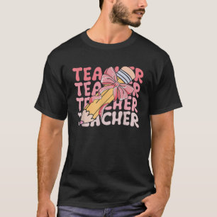 Camiseta Lápis De Professores Bonitos Arco De Coquete De Vo