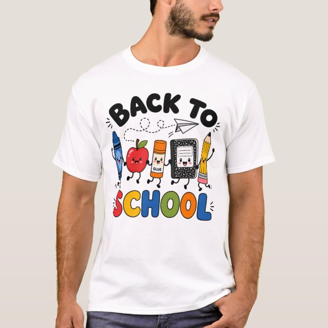 Camiseta Lápis de volta à escola Apple Pencil Caderno  (Frente)