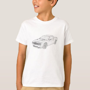 Camiseta Lápis Desafiador de Dama Esquema Mopar Kids T-Shi