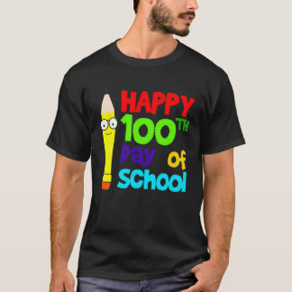 Camiseta Lápis do 100º Dia de Escola Professor Aluno