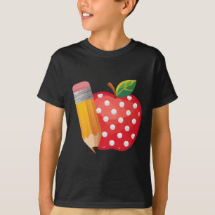 Camiseta Lápis e Maçã de Volta à Escola Professor Aluno
