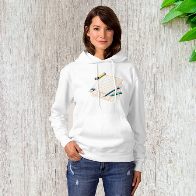 Camiseta Lápis e papel mulheres Hoodie (Criador carregado)