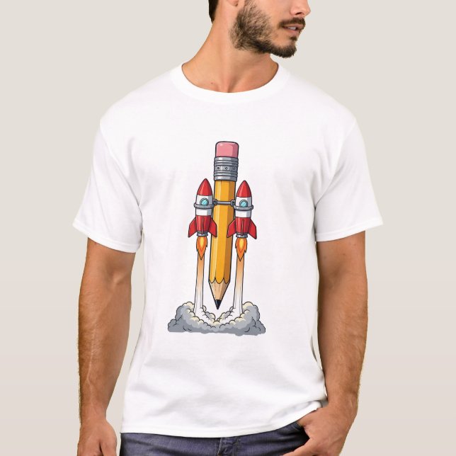 Camiseta Lápis Foguete (Frente)