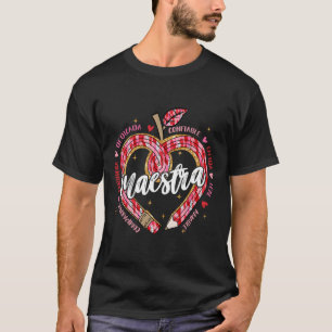 Camiseta Lápis Maestra Professora de Espanhol Bilíngue Dia
