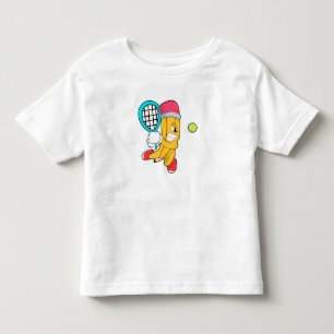 Camiseta Lápis no Tênis com Raquete de Tênis