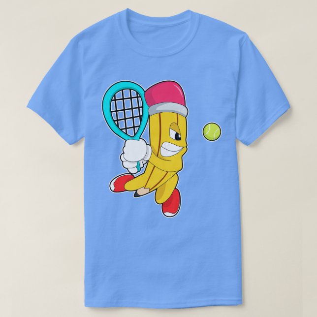 Camiseta Lápis no Tênis com Raquete de Tênis (Frente do Design)