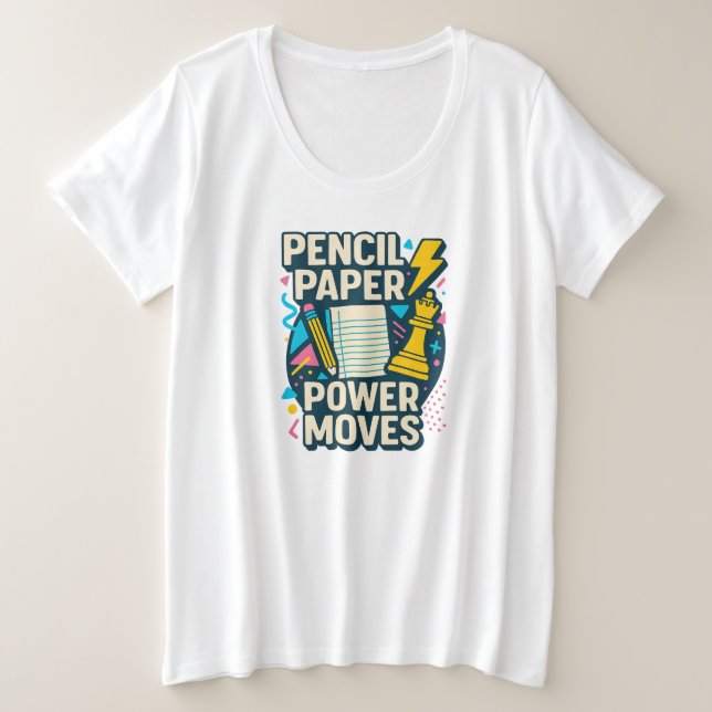 Camiseta Lápis, Papel, Movimentos de Poder - Sc-shart Motiv (Frente do Design)