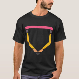 Camiseta Lápis Placa Inicial Amantes de Beisebol Meninos Co