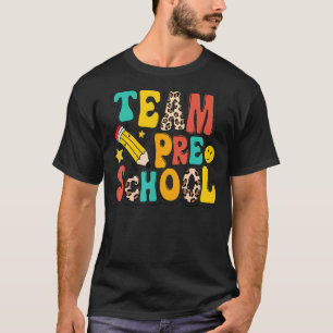 Camiseta Lápis Pré-Escolas da Equipe Leopard Pré-Professor