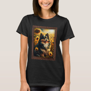 Camiseta Lapphund Finlandês Pintando Flor De Girassol Mãe W