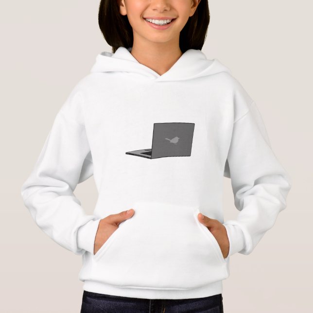 Camiseta Laptop com a cinza do logotipo Bird (Frente)