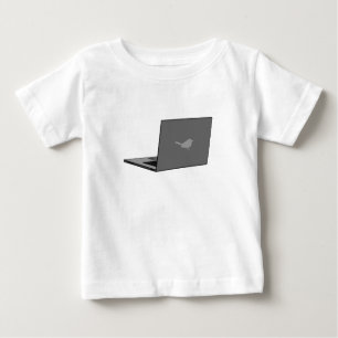 Camiseta Laptop com a cinza do logotipo Bird
