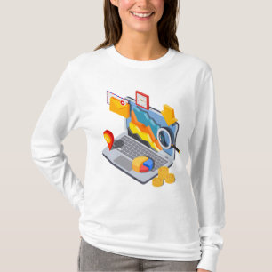 Camiseta Laptop de Análise de Dados Empresariais Isométrico