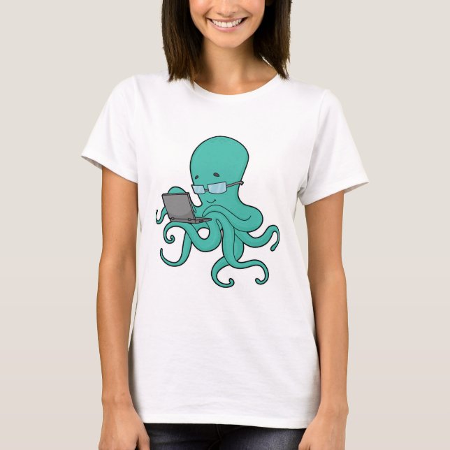 Camiseta Laptop Octopus (Frente)