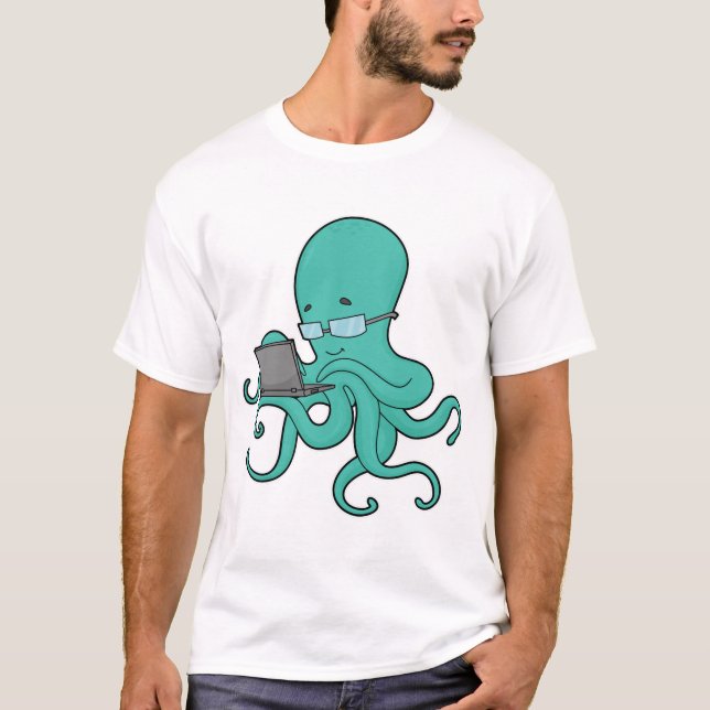 Camiseta Laptop Octopus (Frente)