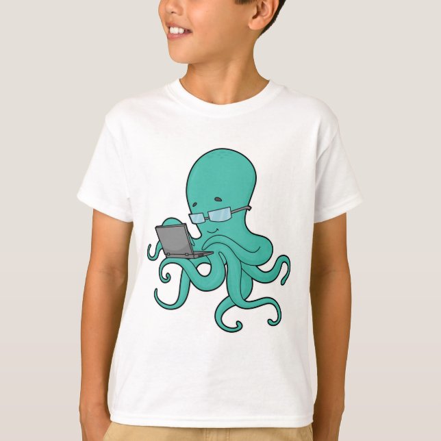 Camiseta Laptop Octopus (Frente)