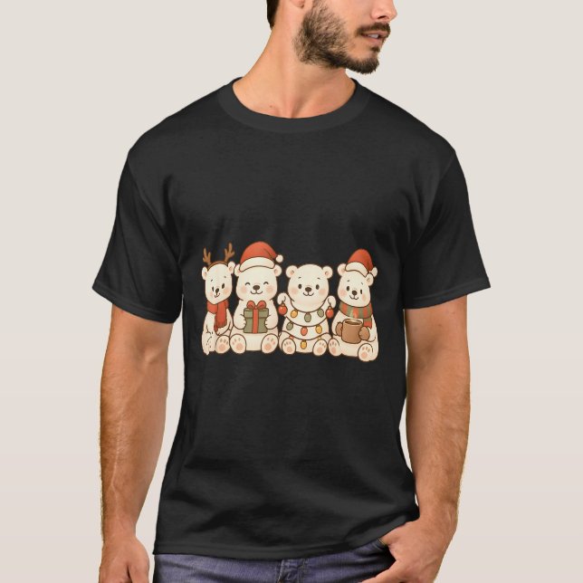 Camiseta Lar Bears Kids Boys Girls Christmas Lar Bears  (Frente)