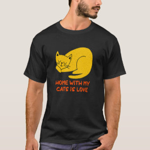 Camiseta Lar Com Meus Gatos É Amor Gato Mãe de Gato Gatin