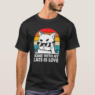 Camiseta Lar com Meus Gatos É Amor Gato Mãe de Gato Gatinh