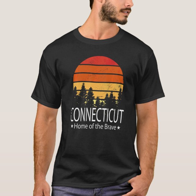 Camiseta Lar De Estado De Connecticut Do Brave Connecticut  (Frente)