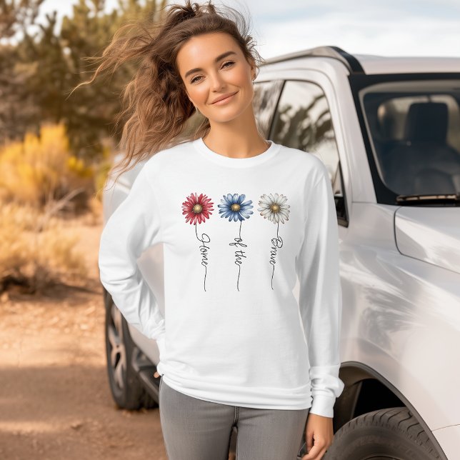 Camiseta Lar do Brave Patriotic Floral (Criador carregado)