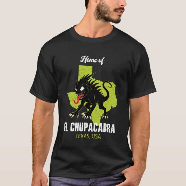 Camiseta Lar do Chupacabra Estado do Texas América Críptido (Frente)