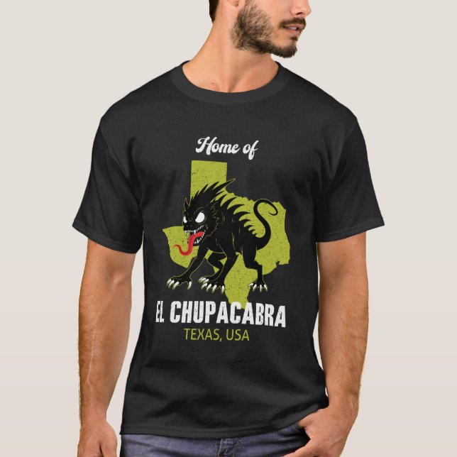 Camiseta Lar do Chupacabra Estado do Texas América Criptozo (Frente)