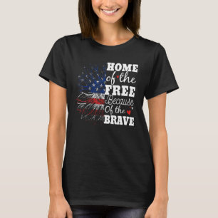 Camiseta Lar Dos Gratuitos Por Causa Da Corajosa Bandeira D