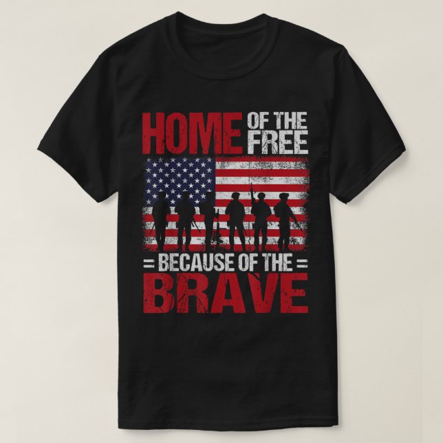 Camiseta Lar Dos Livres Por Causa Do Brave Veteran 4th (Frente do Design)