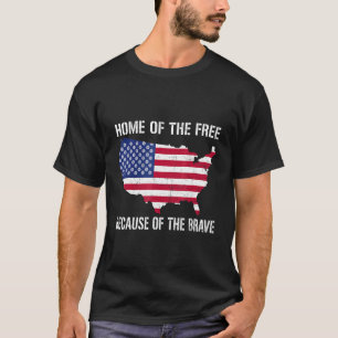 Camiseta Lar Dos Livres Por Causa Do Patriótico Corajoso Fl