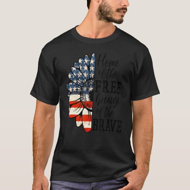 Camiseta Lar Dos Livres Por Causa Do Patriótico Corajoso Fl (Frente)