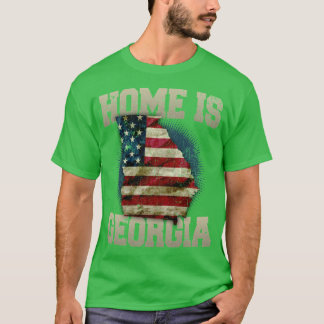 Camiseta Lar é Geórgia EUA mapa dos EUA presente único fãs 