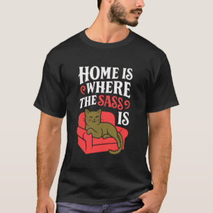 Camiseta Lar é Onde Está a Sassa é Engraçado Amantes de Ani