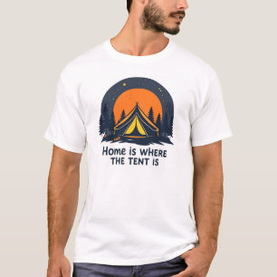 Camiseta Lar é Onde Está a Tenda---acampamento