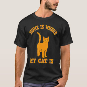Camiseta Lar é onde está meu gato, citação engraçada de gat