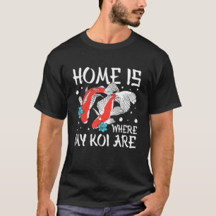 Camiseta Lar é Onde Estão Meus Koi - Peixes Koi Japoneses