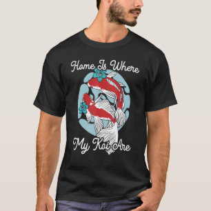 Camiseta Lar é Onde Estão Meus Koi São Carpas Koi Japonesas