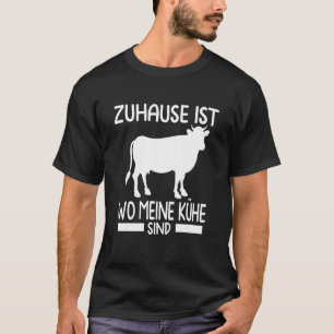 Camiseta Lar É Onde Estão Minhas Vacas Motivo Camponês