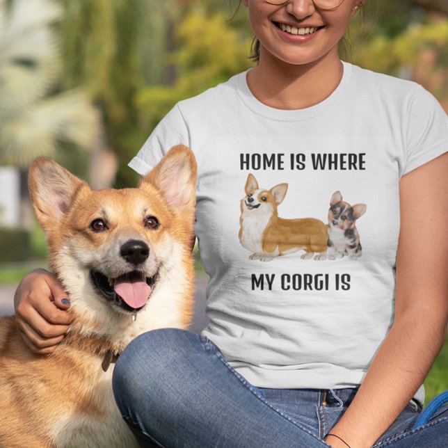 Camiseta Lar é onde meu Corgi está (Criador carregado)