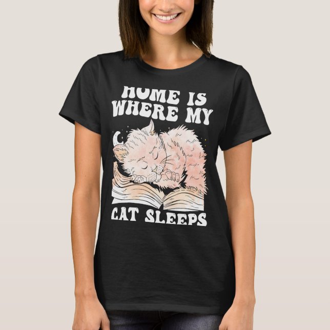 Camiseta Lar é onde meu gato dorme (Frente)