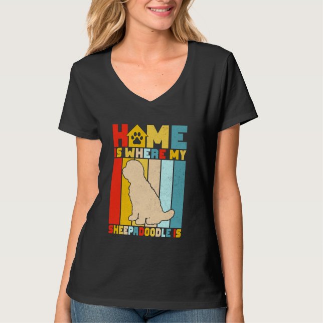 Camiseta Lar É Onde Meu Ovodle É Sheepadoodle (Frente)