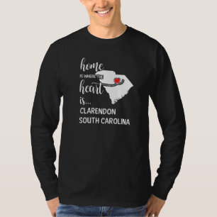 Camiseta Lar É Onde O Coração Está No Condado De Clarendon,