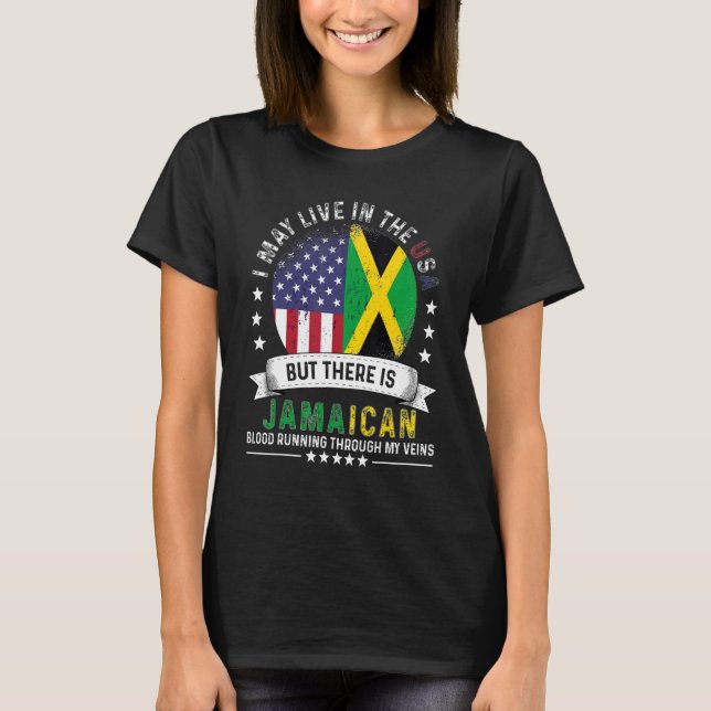 Camiseta Lar jamaicano americano no Jama Patriota Americano (Frente)
