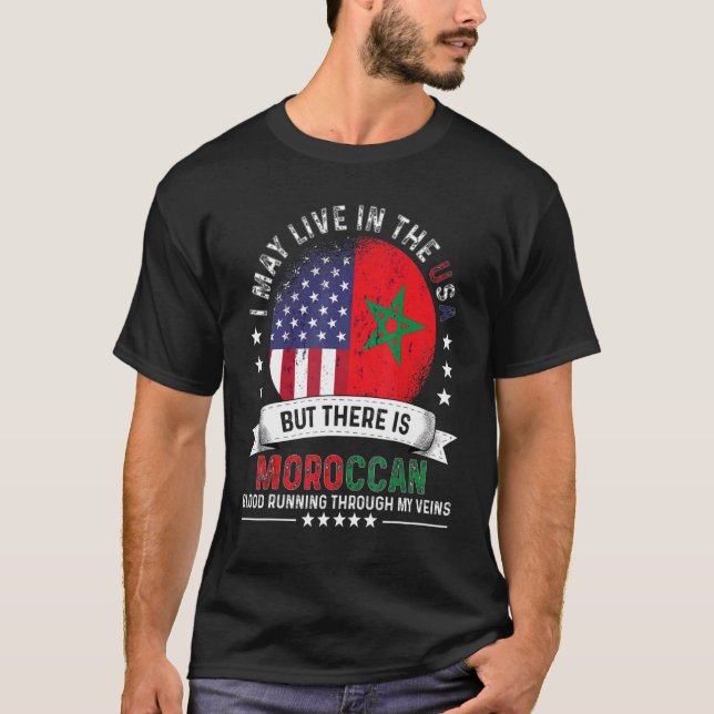 Camiseta Lar marroquino Americano na Moro Patriota American (Frente)