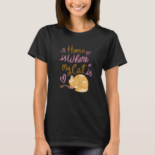 Camiseta Lar Onde Meu Gato é Laranja Bonito Pinto Gato Quot