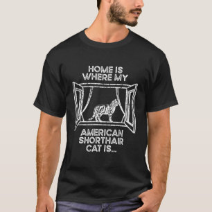 Camiseta Lar Onde Meu Gato Está - Mamãe Papai American Shor