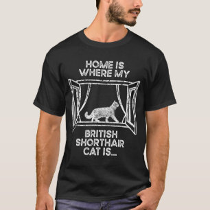 Camiseta Lar Onde Meu Gato Está - Mamãe Papai British Short